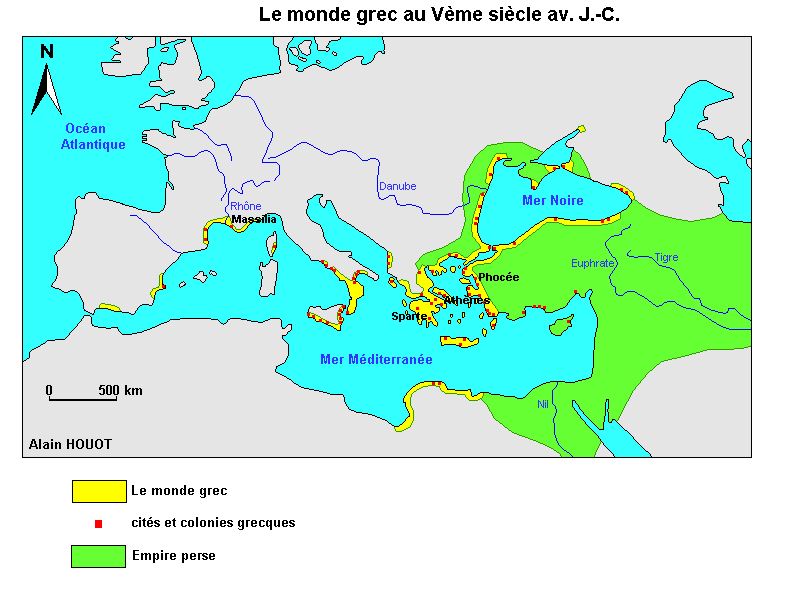 carte du monde grece antique - Image